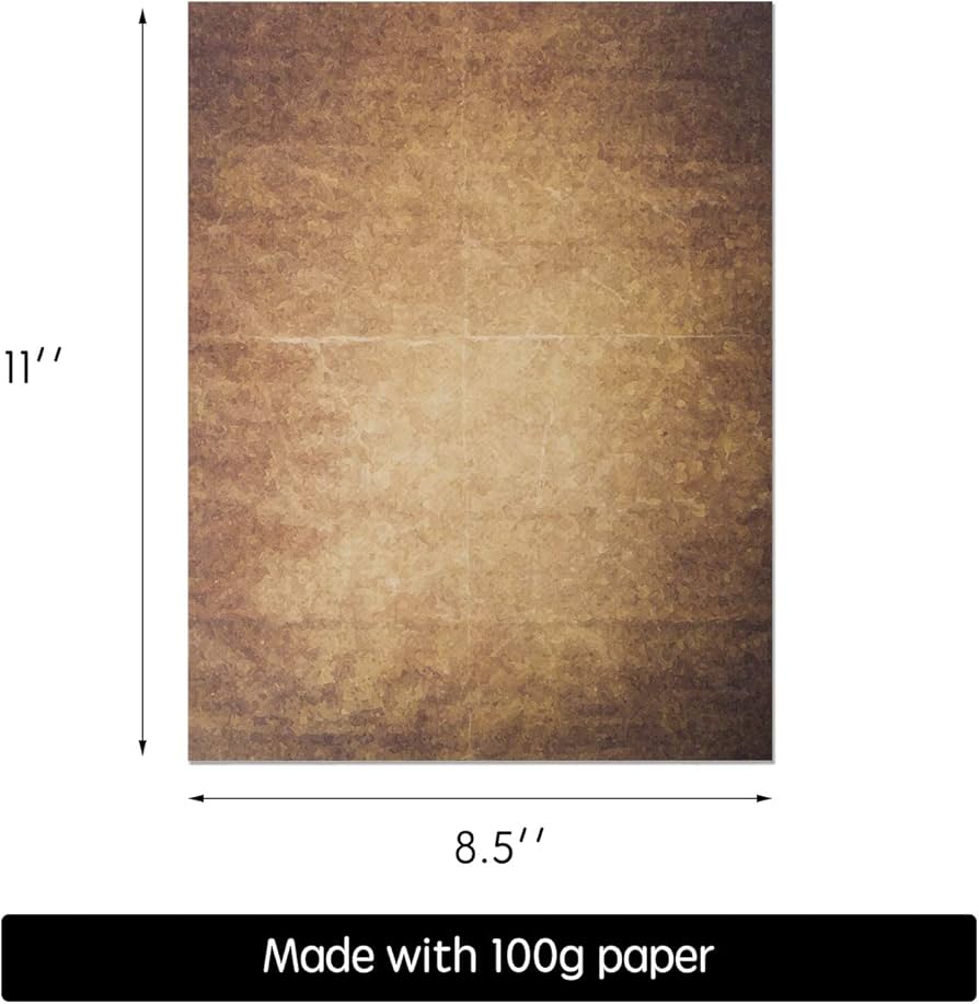 120 Aged Antique Looking Papers - Six Unique Old Designs - Vintage